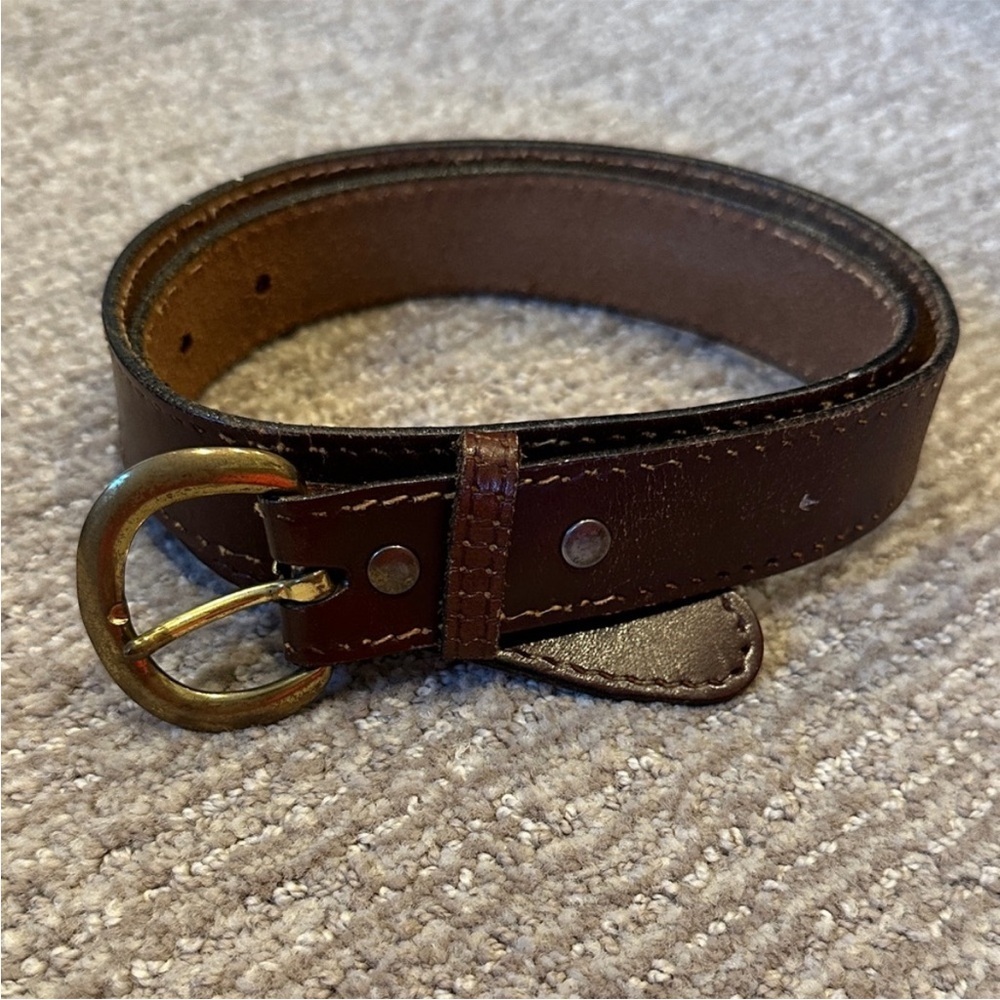 Vintage Hickok Pioneer Brown Leather Belt w/ Solid Brass Buckle – Sz 32